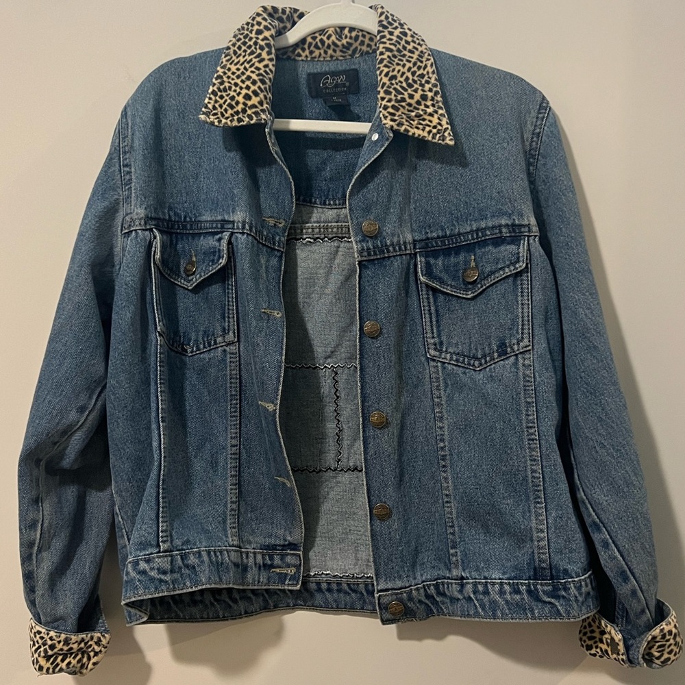 Patchwork Cheetah Jean Jacket - image 2